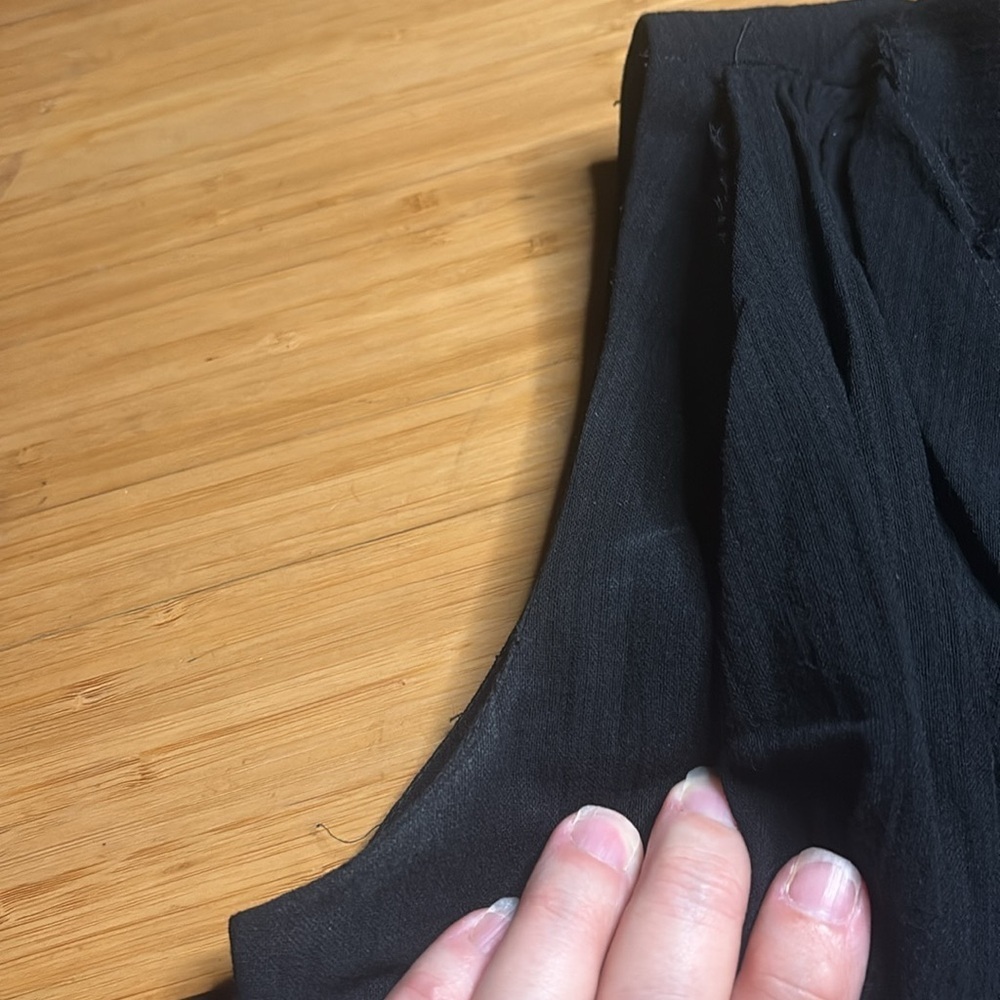 GUC Band Of Outsiders- Black Wool Ruched Tuxedo Midi Dress. Size 0 - Picture 11 of 11